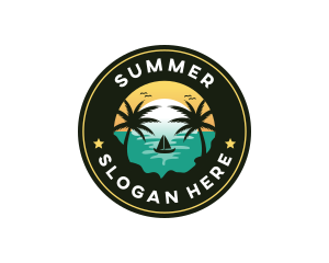 Travel Beach Adventure logo design