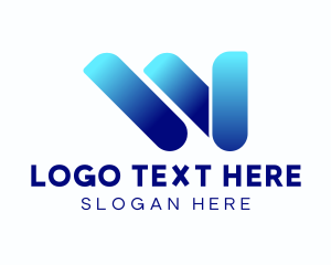 Application - Digital Network Letter W logo design