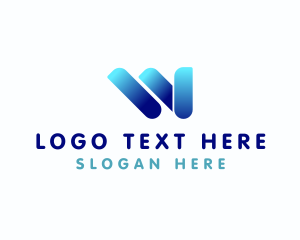 App - Digital Network Letter W logo design