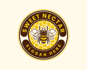 Bee Honey Hive logo design