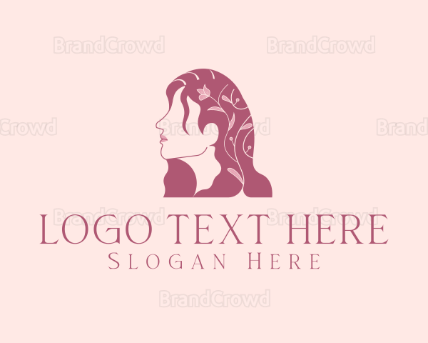 Floral Woman Hair Salon Logo