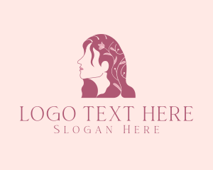 Head - Floral Woman Hair Salon logo design