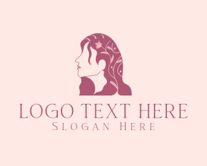 Floral Woman Hair Salon Logo