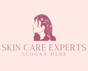 Floral Woman Hair Salon logo design