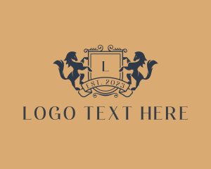 College - Royal Horse Crest logo design