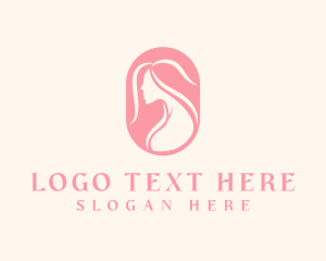 Face Silhouette - Pink Beauty Hair logo design