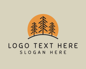 Lumber - Outdoor Pine Tree Camp logo design