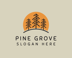 Outdoor Pine Tree Camp logo design