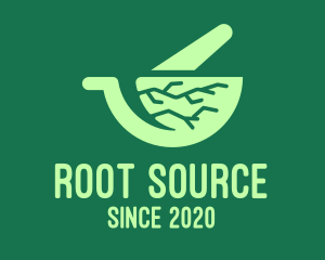 Root - Green Roots Mortar & Pestle logo design