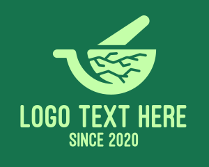 Recipe - Green Roots Mortar & Pestle logo design