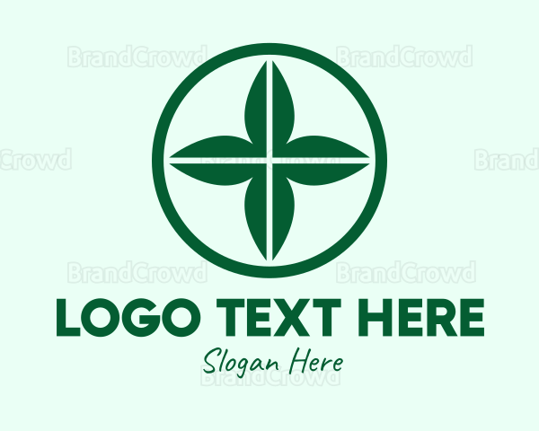 Green Leaf Cross Logo