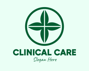 Green Leaf Cross logo design