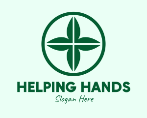 Aid - Green Leaf Cross logo design