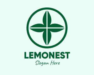 Hospitality - Green Leaf Cross logo design