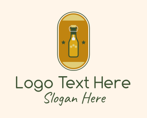 Fermentation - Bottle Teabag Badge logo design