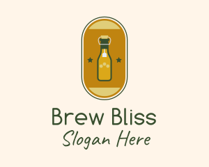 Bottle Teabag Badge logo design