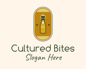 Fermented - Bottle Teabag Badge logo design