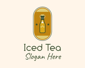 Bottle Teabag Badge logo design