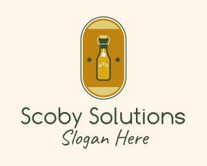 Scoby - Bottle Teabag Badge logo design