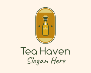 Bottle Teabag Badge logo design