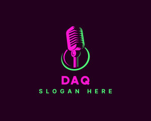Dj - Podcasting Microphone Media logo design