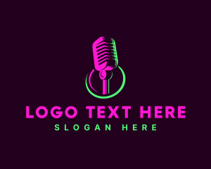 Broadcasting - Podcasting Microphone Media logo design