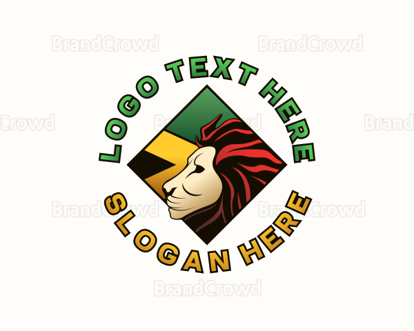 Rastafari Lion Jamaican Logo