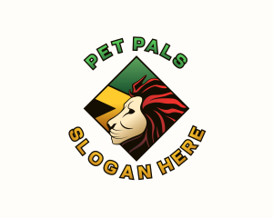 Rastafari Lion Jamaican logo design