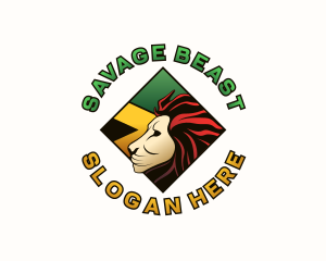 Rastafari Lion Jamaican logo design