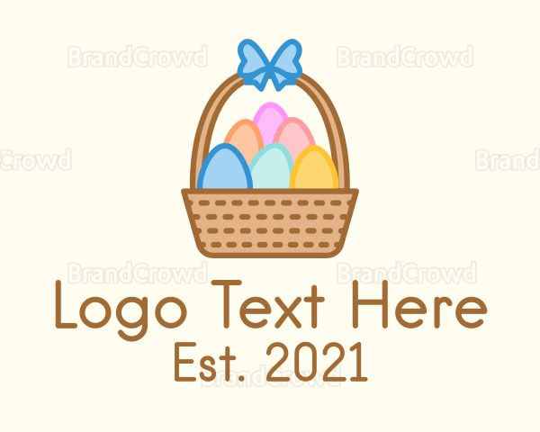 Colorful Easter Egg Basket Logo