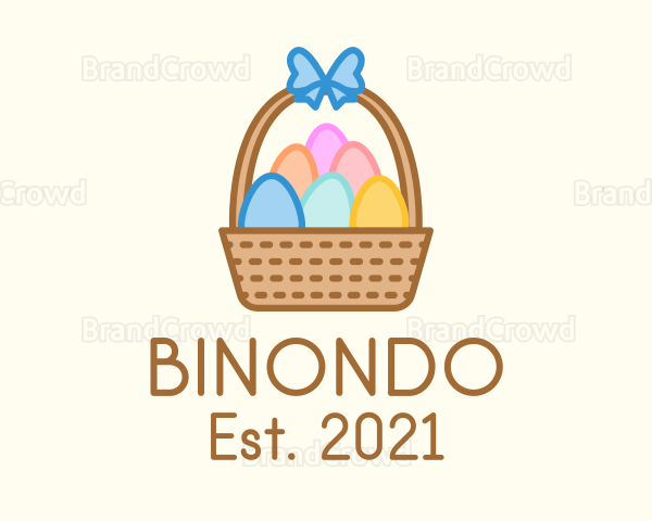 Colorful Easter Egg Basket Logo