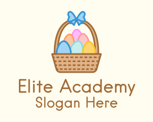 Colorful Easter Egg Basket Logo