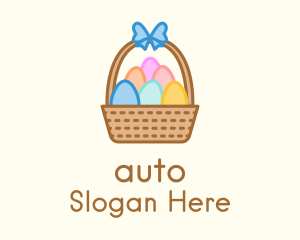 Colorful Easter Egg Basket Logo