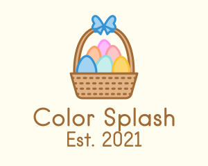 Colorful Easter Egg Basket logo design