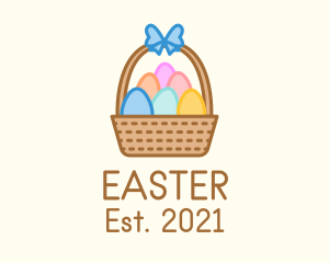 Colorful Easter Egg Basket logo design