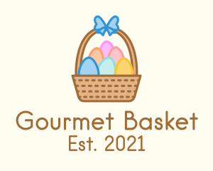 Hamper - Colorful Easter Egg Basket logo design