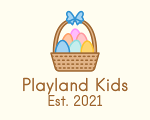 Colorful Easter Egg Basket logo design