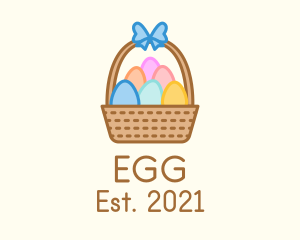Colorful Easter Egg Basket logo design