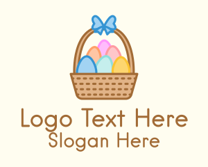 Colorful Easter Egg Basket Logo