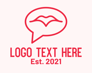 Voiceover - Mouth Chat Bubble logo design