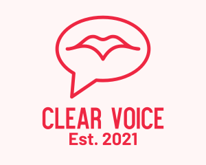 Voiceover - Mouth Chat Bubble logo design