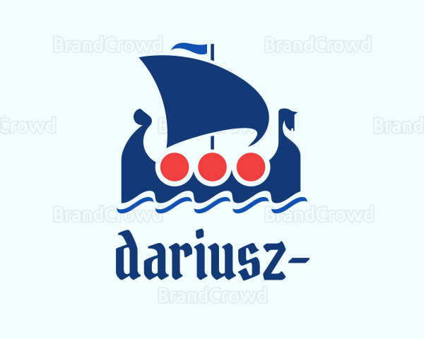 Sailing Viking Boat Logo