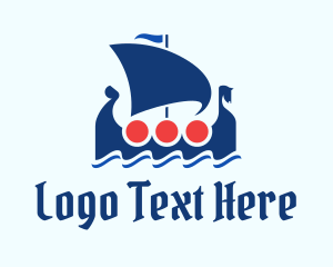 Warfare - Sailing Viking Boat logo design