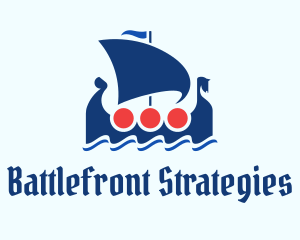 Warfare - Sailing Viking Boat logo design