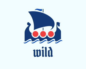 Antique - Sailing Viking Boat logo design
