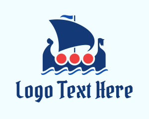 Boat - Sailing Viking Boat logo design