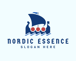 Sailing Viking Boat logo design