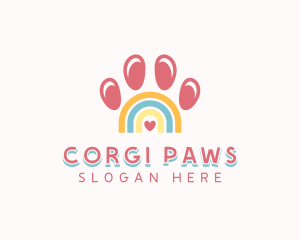 Pet Paw Rainbow logo design