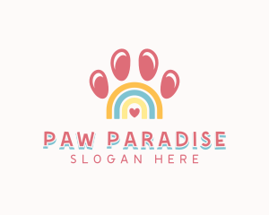 Paw - Pet Paw Rainbow logo design