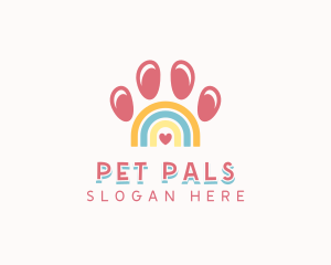 Pet Paw Rainbow logo design